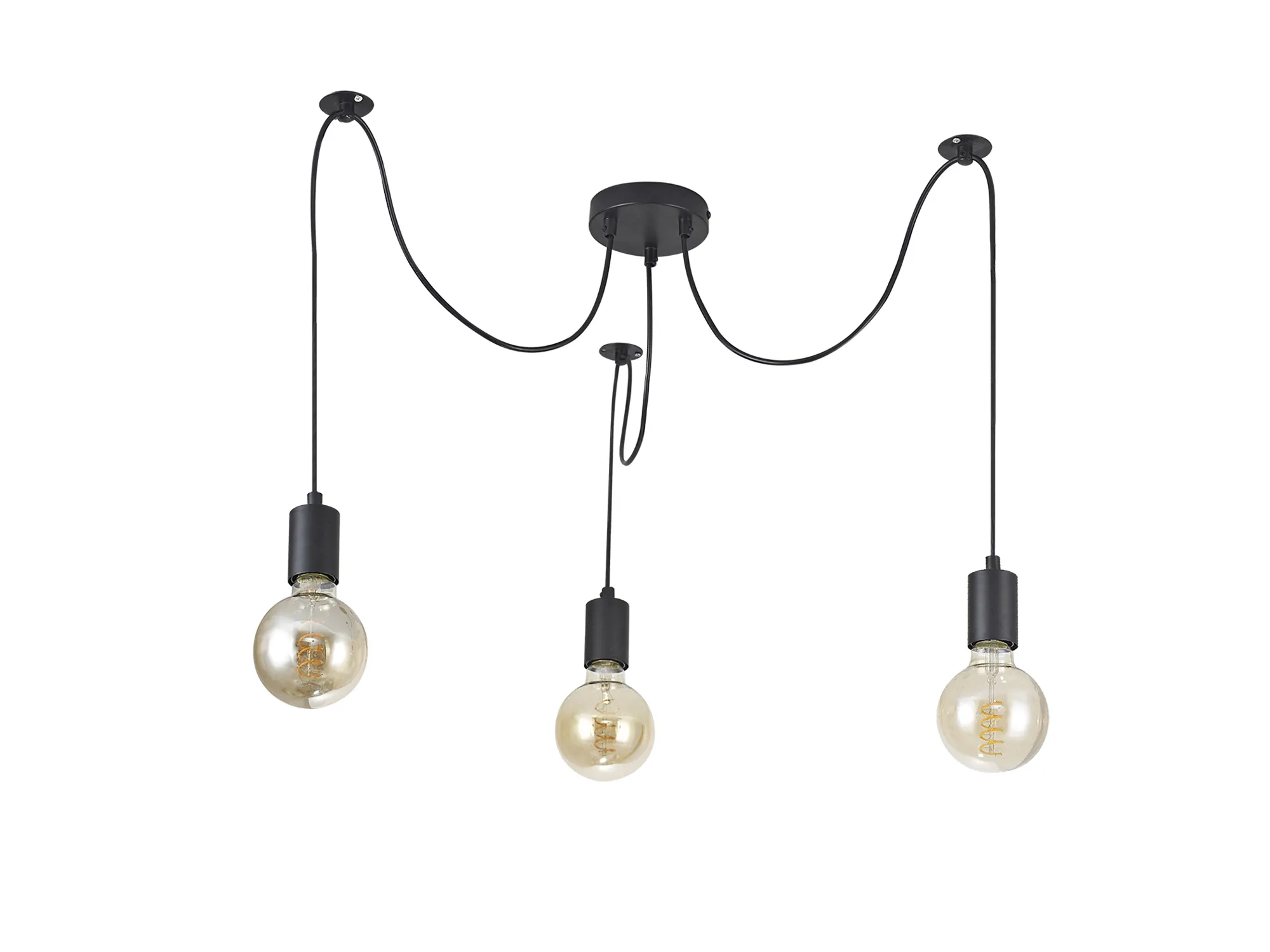 Dreifa 2m Spider/Multiple Pendant, 3 x E27, Black D0630  Deco Dreifa Pendant